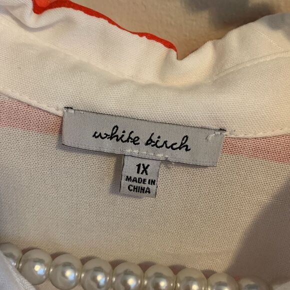 White birch button down striped shirt size 1x - Picture 4 of 6